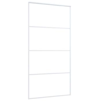 Schiebetür ESG Glas und Aluminium 102,5x205 cm Weiß