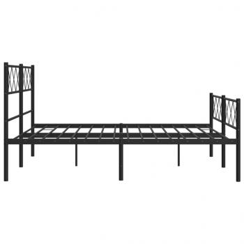 Bettgestell mit Kopf- und Fußteil Metall Schwarz 120x190 cm