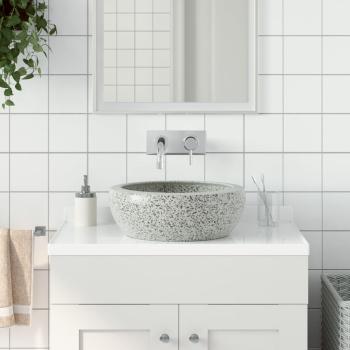 Aufsatzwaschbecken Grau Rund Ø41x14 cm Keramik