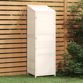 ARDEBO.de - Geräteschuppen Weiß 55x52x174,5 cm Massivholz Tanne