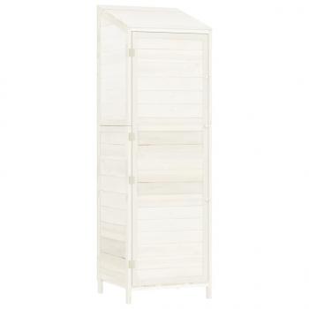 Geräteschuppen Weiß 55x52x174,5 cm Massivholz Tanne