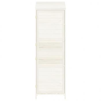 Geräteschuppen Weiß 55x52x174,5 cm Massivholz Tanne