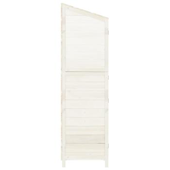 Geräteschuppen Weiß 55x52x174,5 cm Massivholz Tanne