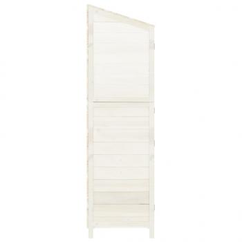 Geräteschuppen Weiß 55x52x174,5 cm Massivholz Tanne