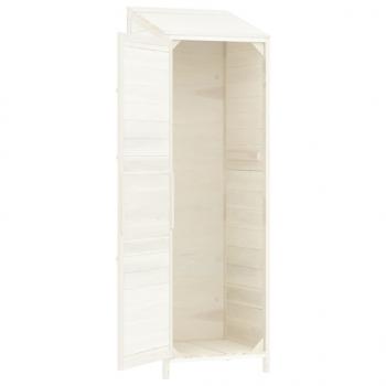 Geräteschuppen Weiß 55x52x174,5 cm Massivholz Tanne