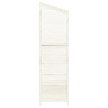 Geräteschuppen Weiß 102x52x174,5 cm Massivholz Tanne