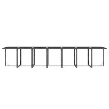 19-tlg. Garten-Essgruppe mit Kissen Poly Rattan Grau