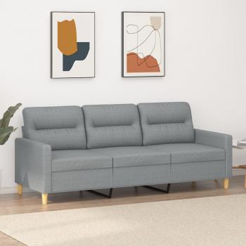 ARDEBO.de - 3-Sitzer-Sofa Hellgrau 180 cm Stoff