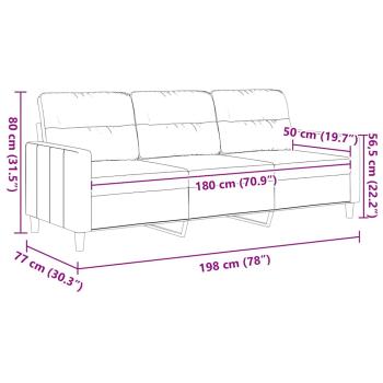 3-Sitzer-Sofa Hellgrau 180 cm Stoff