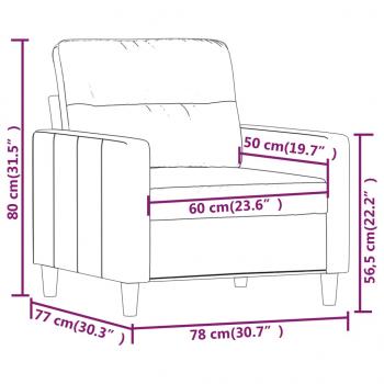 Sofasessel Dunkelgrau 60 cm Stoff