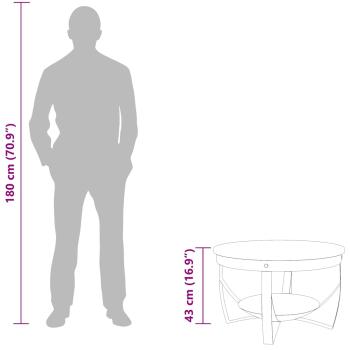 Couchtisch Ø68x43 cm Massivholz Akazie