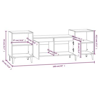 TV-Schrank Schwarz 160x35x55 cm Holzwerkstoff