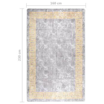 Teppich Waschbar Grau 160x230 cm Rutschfest