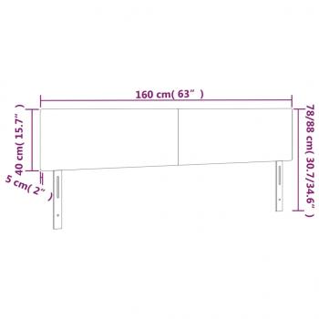LED Kopfteil Schwarz 160x5x78/88 cm Kunstleder