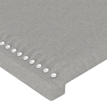 LED Kopfteil Hellgrau 80x5x78/88 cm Stoff