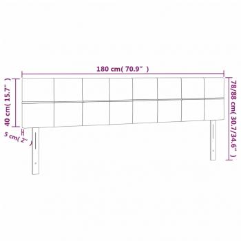 LED Kopfteil Hellgrau 180x5x78/88 cm Samt