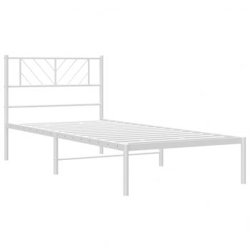 Bettgestell mit Kopfteil Metall Weiß 90x190 cm