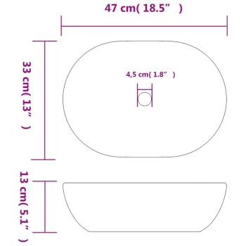 Aufsatzwaschbecken Schwarz und Grau Oval 47x33x13 cm Keramik