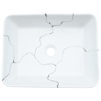 Aufsatzwaschbecken Weiß Rechteckig 46x35,5x13cm Keramik