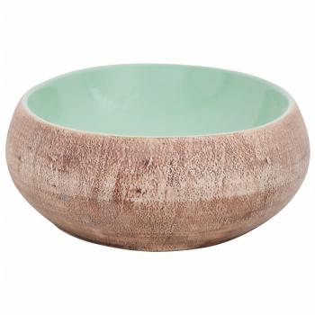 Aufsatzwaschbecken Grün und Braun Oval 59x40x15 cm Keramik