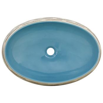 Aufsatzwaschbecken Mehrfarbig Oval 59x40x15 cm Keramik