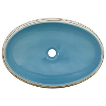 Aufsatzwaschbecken Mehrfarbig Oval 59x40x15 cm Keramik