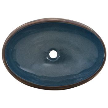 Aufsatzwaschbecken Braun und Blau Oval 59x40x15 cm Keramik
