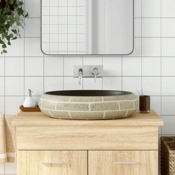 ARDEBO.de - Aufsatzwaschbecken Mehrfarbig Oval 59x40x15 cm Keramik