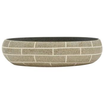 Aufsatzwaschbecken Mehrfarbig Oval 59x40x15 cm Keramik