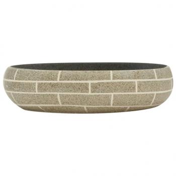 Aufsatzwaschbecken Mehrfarbig Oval 59x40x15 cm Keramik