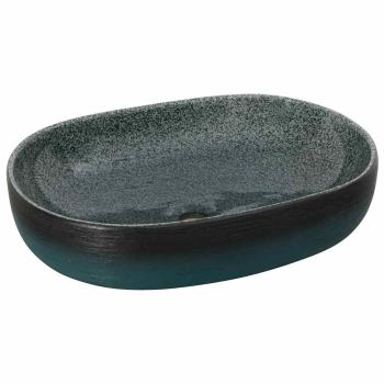 Aufsatzwaschbecken Türkis Oval 59x40x14 cm Keramik
