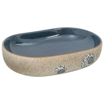 Aufsatzwaschbecken Sandfarben Blau Oval 59x40x14 cm Keramik