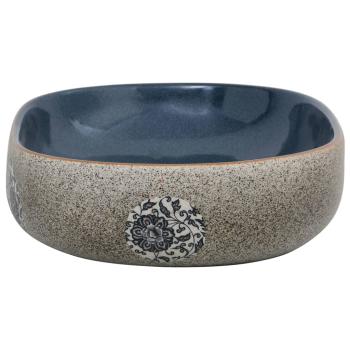 Aufsatzwaschbecken Sandfarben Blau Oval 59x40x14 cm Keramik