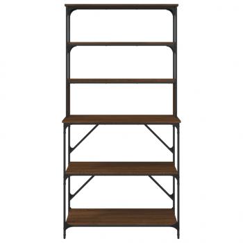Bäckerregal 6 Fächer Braun Eichen-Optik 90x40x180 cm