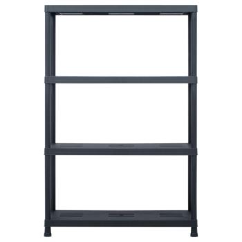 Lagerregale 2 Stk. Schwarz 220 kg 90 x 40 x 138 cm Kunststoff