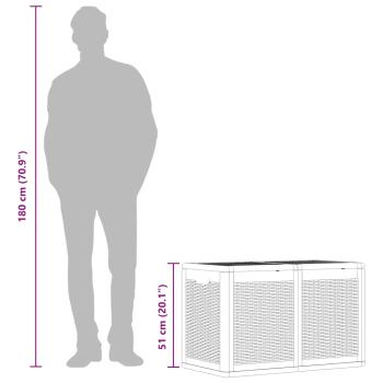 Garten-Aufbewahrungsbox 180 L Schwarz PP Rattan