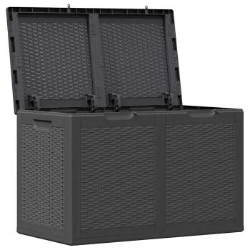 Garten-Aufbewahrungsbox 180 L Schwarz PP Rattan