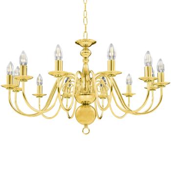 Kronleuchter Golden 12 x E14-Glühbirnen