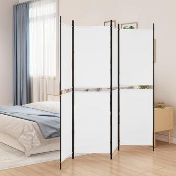 ARDEBO.de - 4-tlg. Paravent Weiß 200x180 cm Stoff