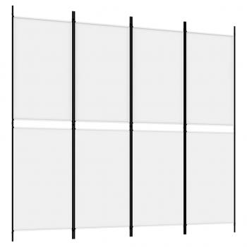 4-tlg. Paravent Weiß 200x180 cm Stoff