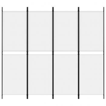 4-tlg. Paravent Weiß 200x180 cm Stoff