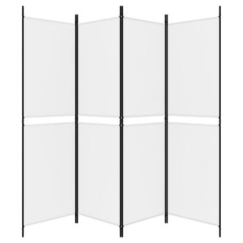 4-tlg. Paravent Weiß 200x180 cm Stoff