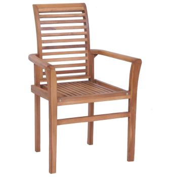 Essstühle 2 Stk. mit Anthrazit Kissen Massivholz Teak