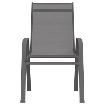 Stapelbare Gartenstühle 6 Stk. Grau Textilene