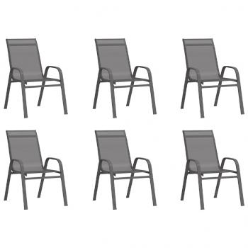 7-tlg. Garten-Essgruppe Grau und Schwarz