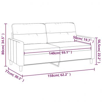 2-Sitzer-Sofa Dunkelgrau 140 cm Stoff