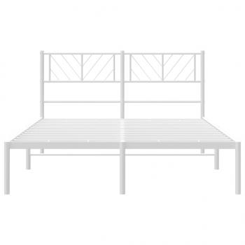 Bettgestell mit Kopfteil Metall Weiß 140x200 cm