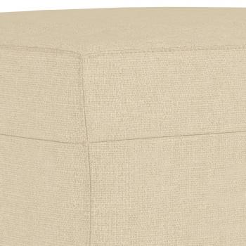 3-tlg. Sofagarnitur mit Kissen Creme Stoff