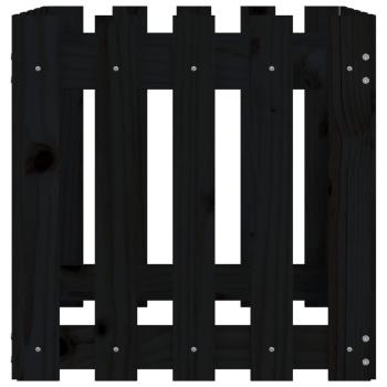 Pflanzkübel Lattenzaun-Design Schwarz 50x50x50 cm Kiefernholz