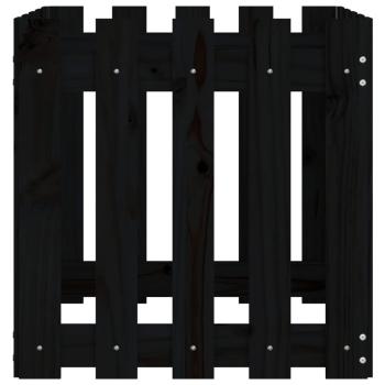 Pflanzkübel Lattenzaun-Design Schwarz 50x50x50 cm Kiefernholz